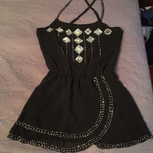 Free people style Beaded black dress